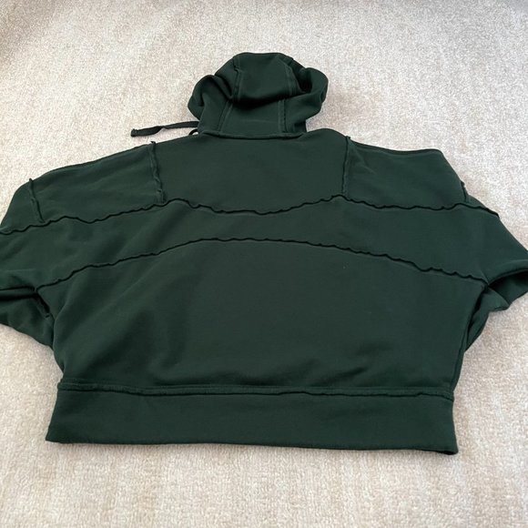 Alo Yoga Distressed Oversized Green Hoodie Sweatshirt M - Picture 4 of 6